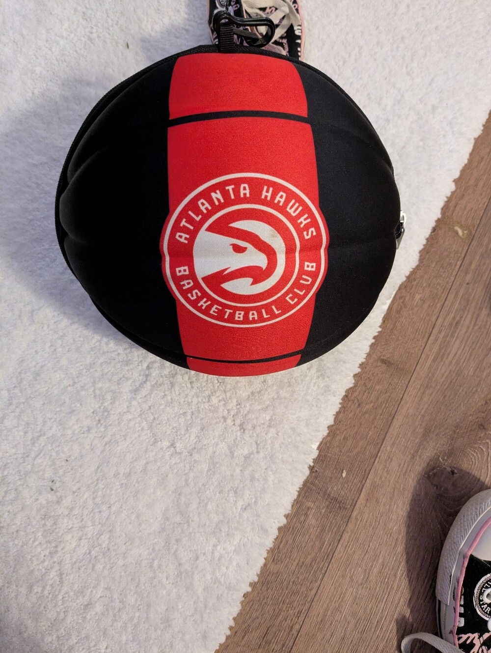 Logo Atlanta Hawks Black & Red Basketball Pouch Duffel Bag